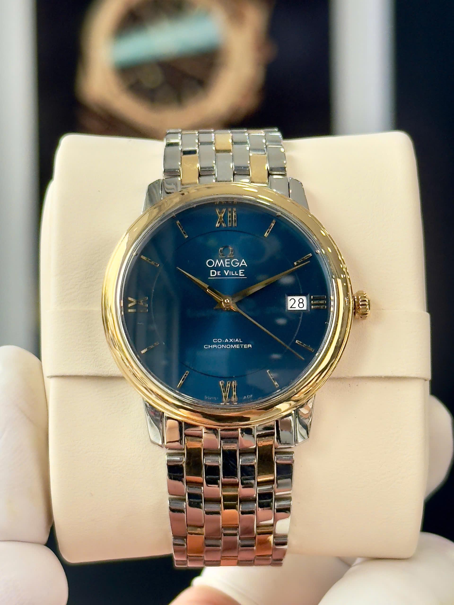  Đồng Hồ Omega De Ville Prestige Co-Axial Chronometer demi gold 18K 424.20.37.20.03.001 - Tình trạng đã qua sử dụng, Fullbox