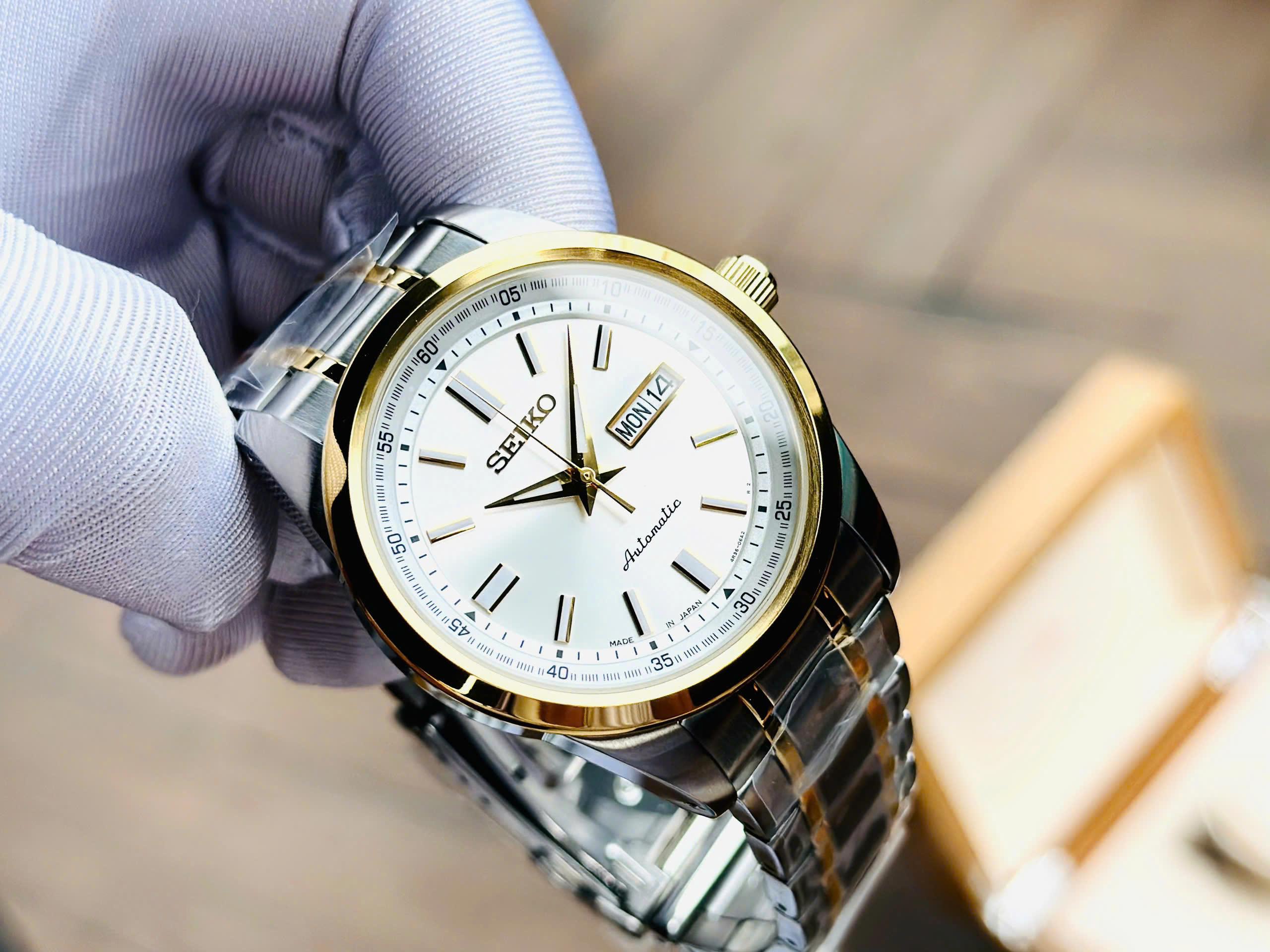 SEIKO Date Day Automatic Demi Gold SARV004