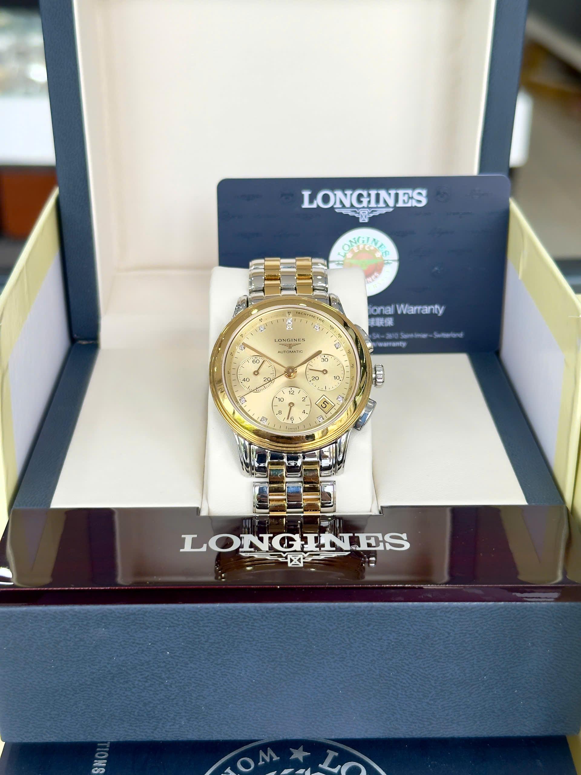 Đồng hồ Longines L4.803.3.37.7 Flagship Chronograph - Tình trạng qua sử dụng, Fullbox