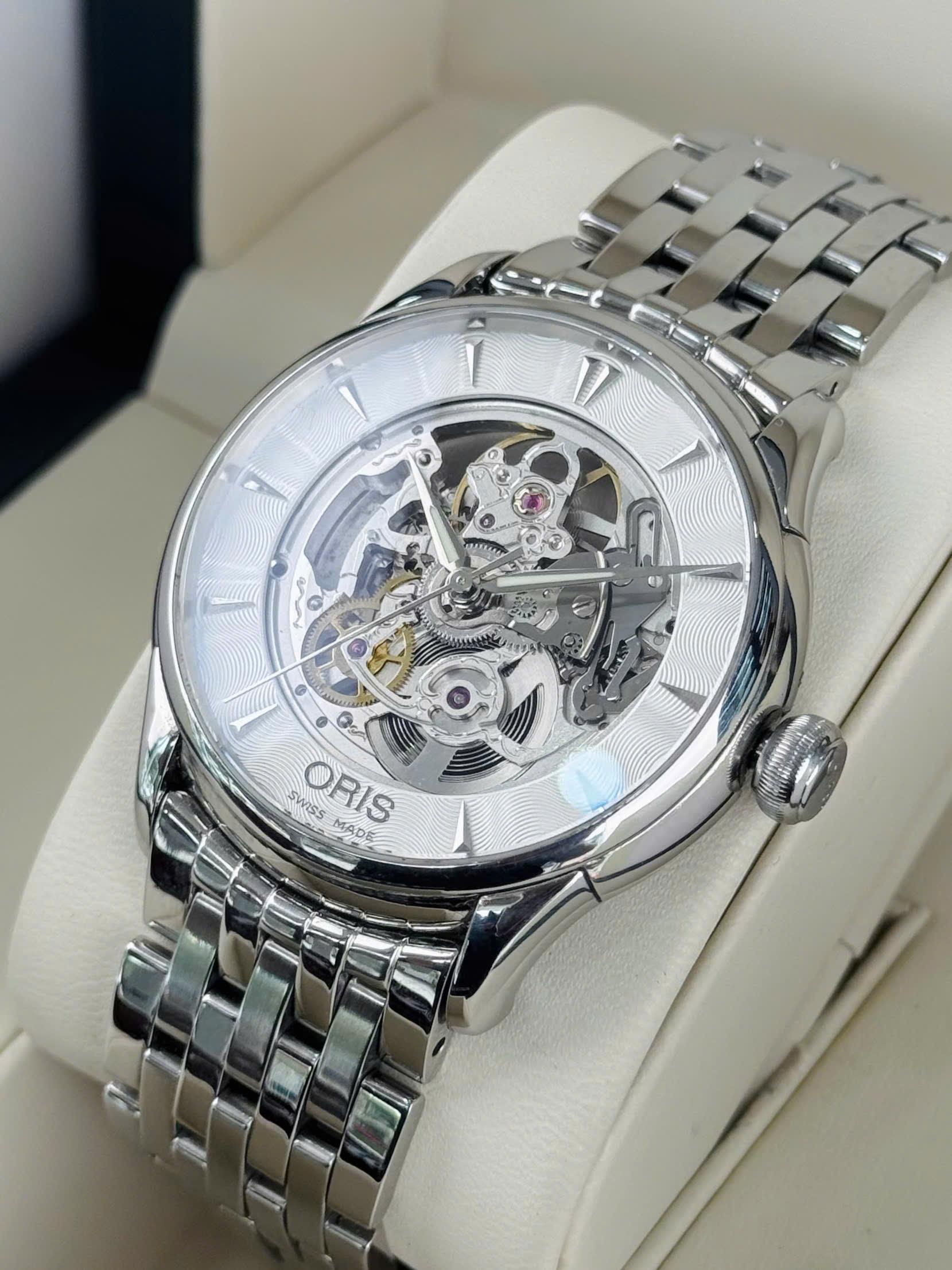 Đồng Hồ Oris Artelier Skeleton 01 734 7591 4051 - Lộ Cơ Nam Chính Hãng