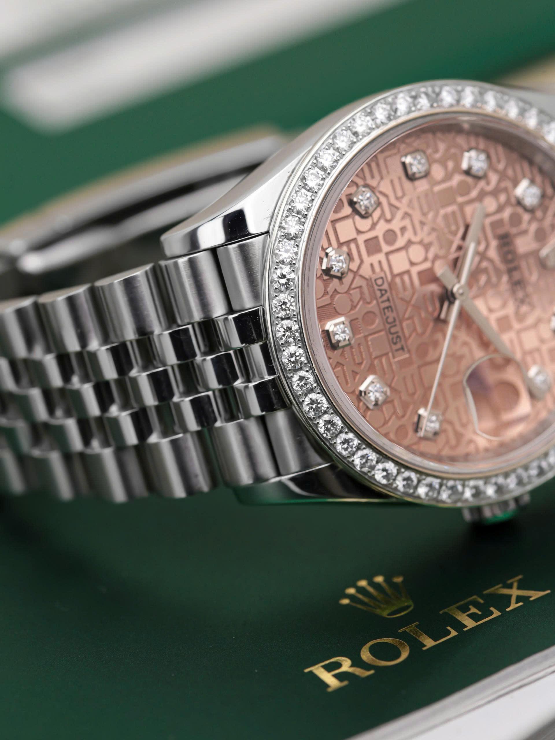 Rolex Datejust 126234 Mặt Cá Hồi Vi Tính, Kim Cương Chính Hãng