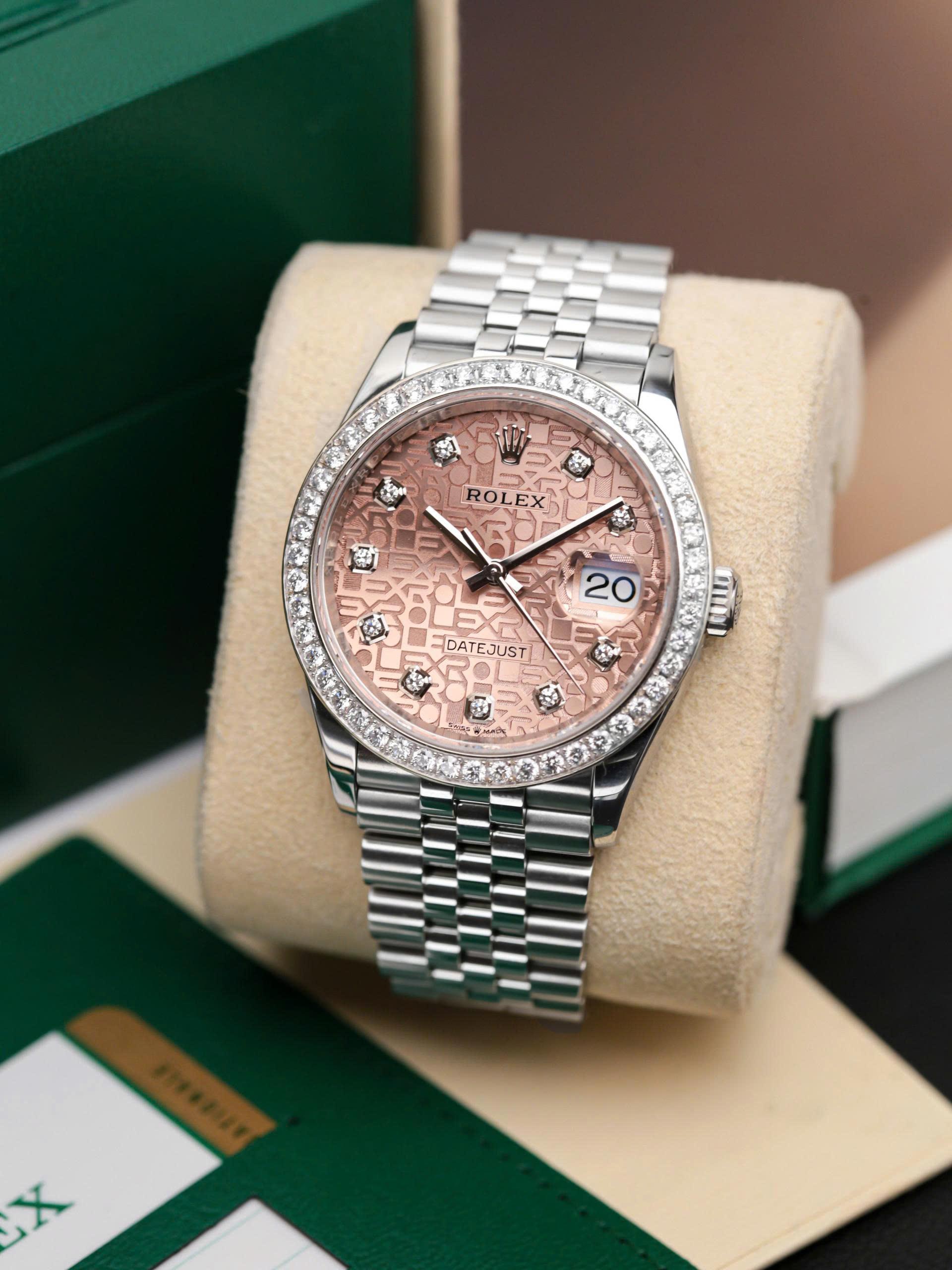 Rolex Datejust 126234 Mặt Cá Hồi Vi Tính, Kim Cương Chính Hãng