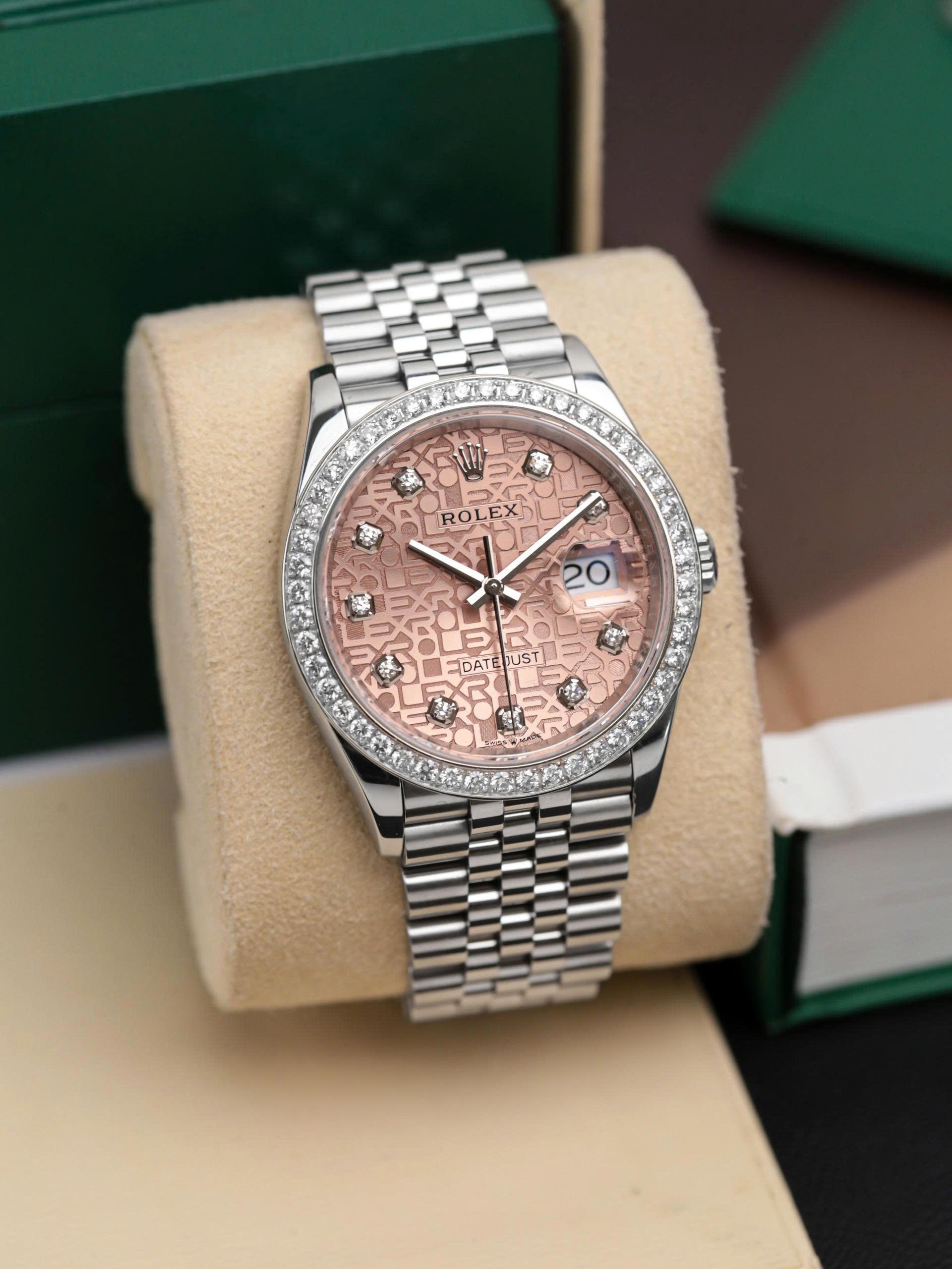 Rolex Datejust 126234 Mặt Cá Hồi Vi Tính, Kim Cương Chính Hãng