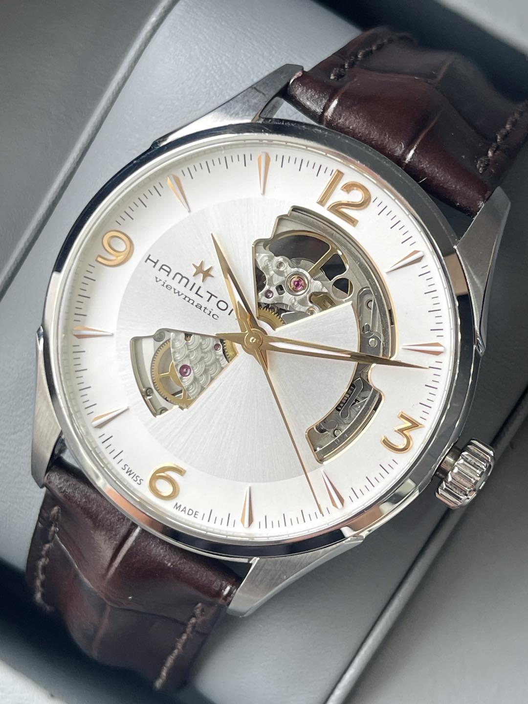 Hamilton Jazzmaster Open Heart H32705551 –  used, fullbox