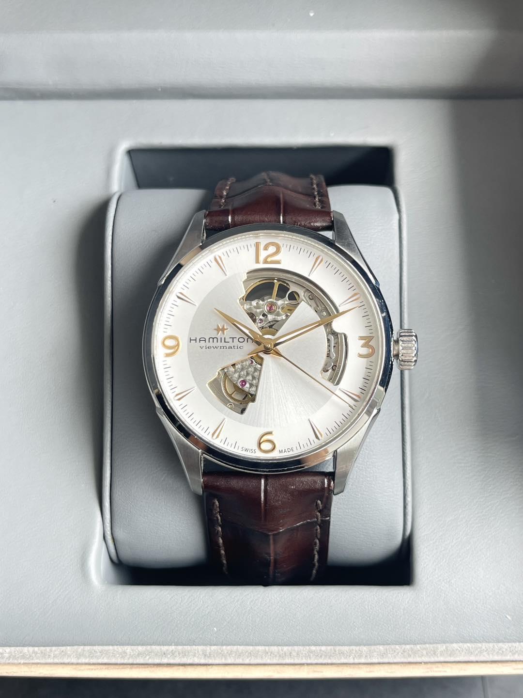 Hamilton Jazzmaster Open Heart H32705551 –  used, fullbox