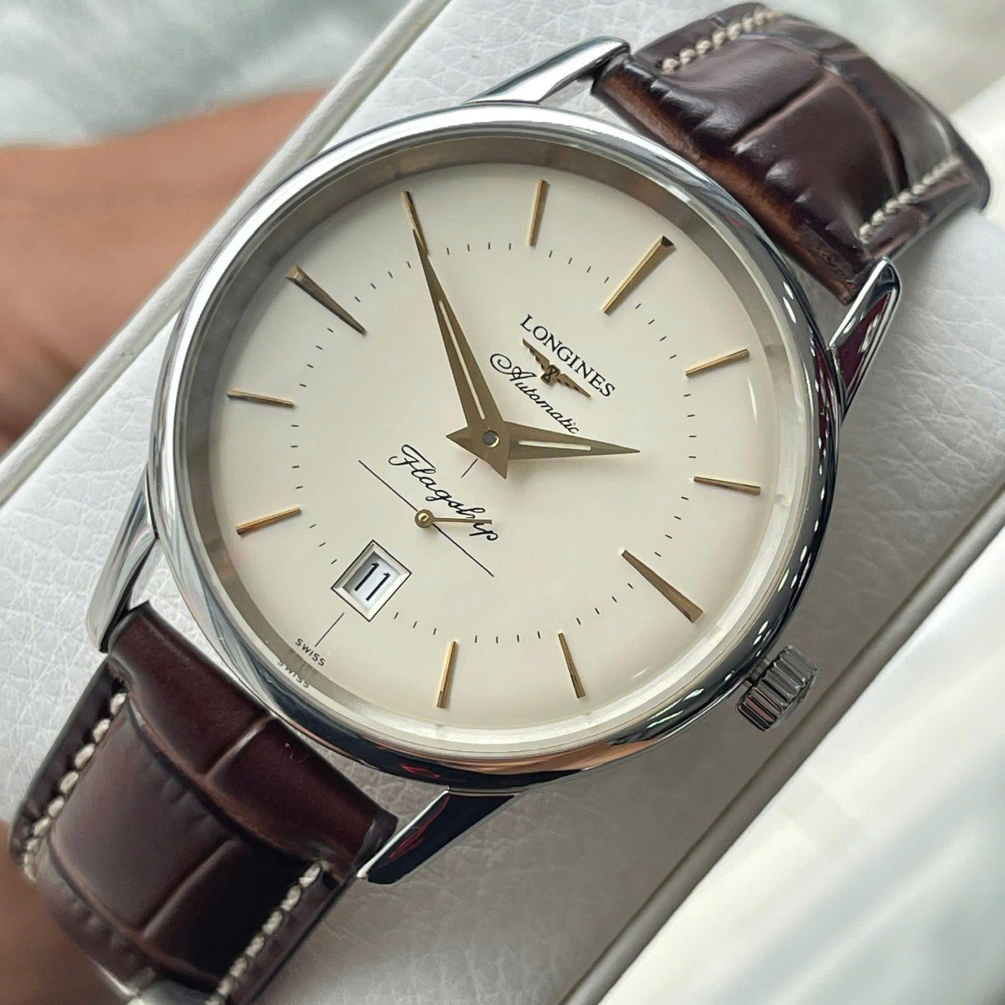 Longines Flagship Heritage L4.795.4.78.2 – Đáy vàng 18K Thuận Buồm Xuôi Gió