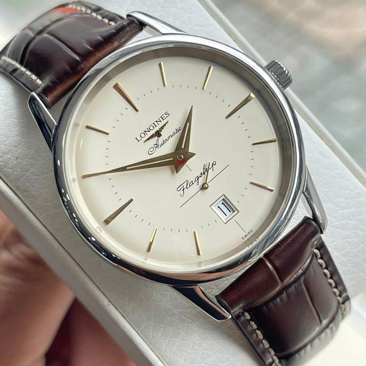 Longines Flagship Heritage L4.795.4.78.2 – Đáy vàng 18K Thuận Buồm Xuôi Gió