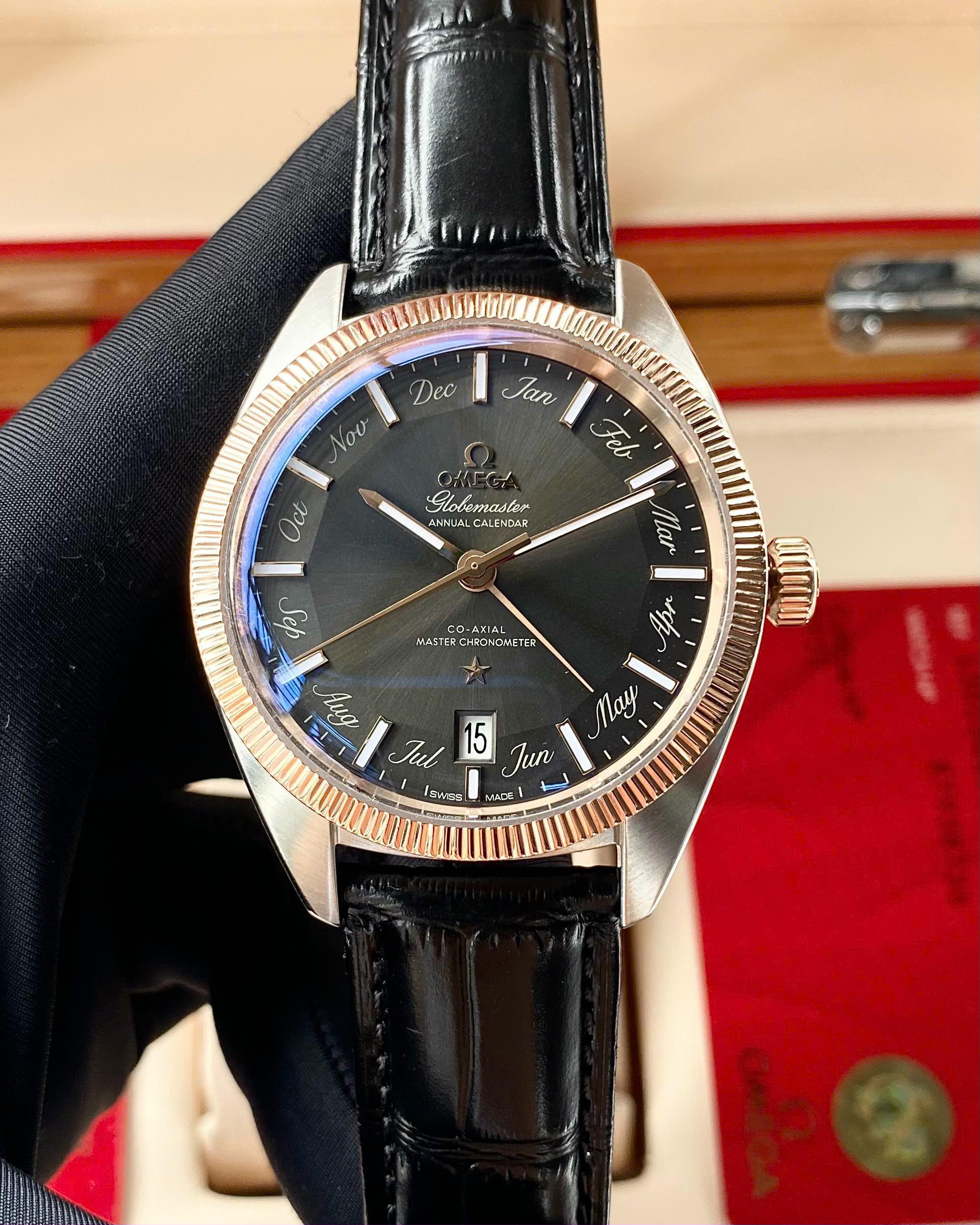 Omega Globemaster Annual Calendar Automatic Mens 41mm Sedna Gold 130.23.41.22.06.001