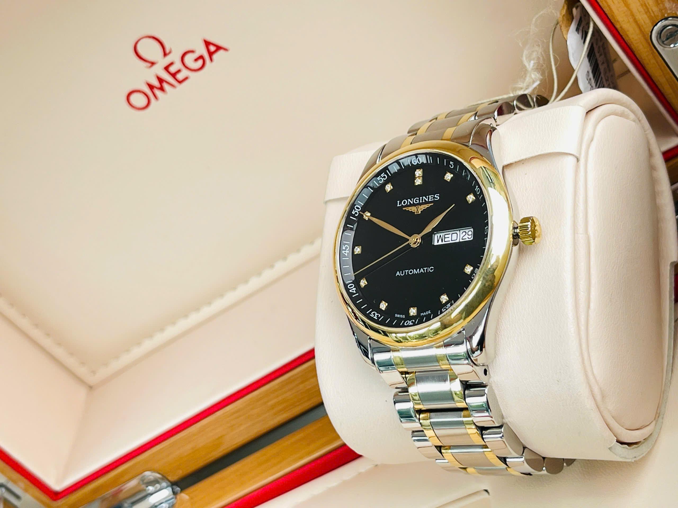 Longines Master Diamond L2.755.5.57.7 Used – Demi vàng hồng 18K, mặt số đen đính kim cương