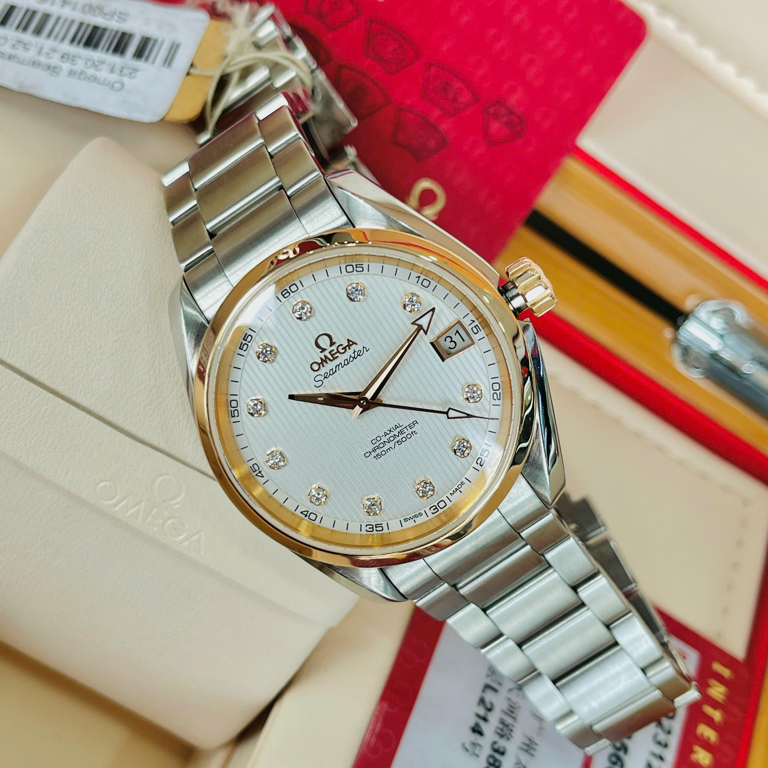 Omega Co-Axial Aqua Terra Diamond 8500 231.20.39.21.52.003 Used (Fullbox + 3 thẻ)