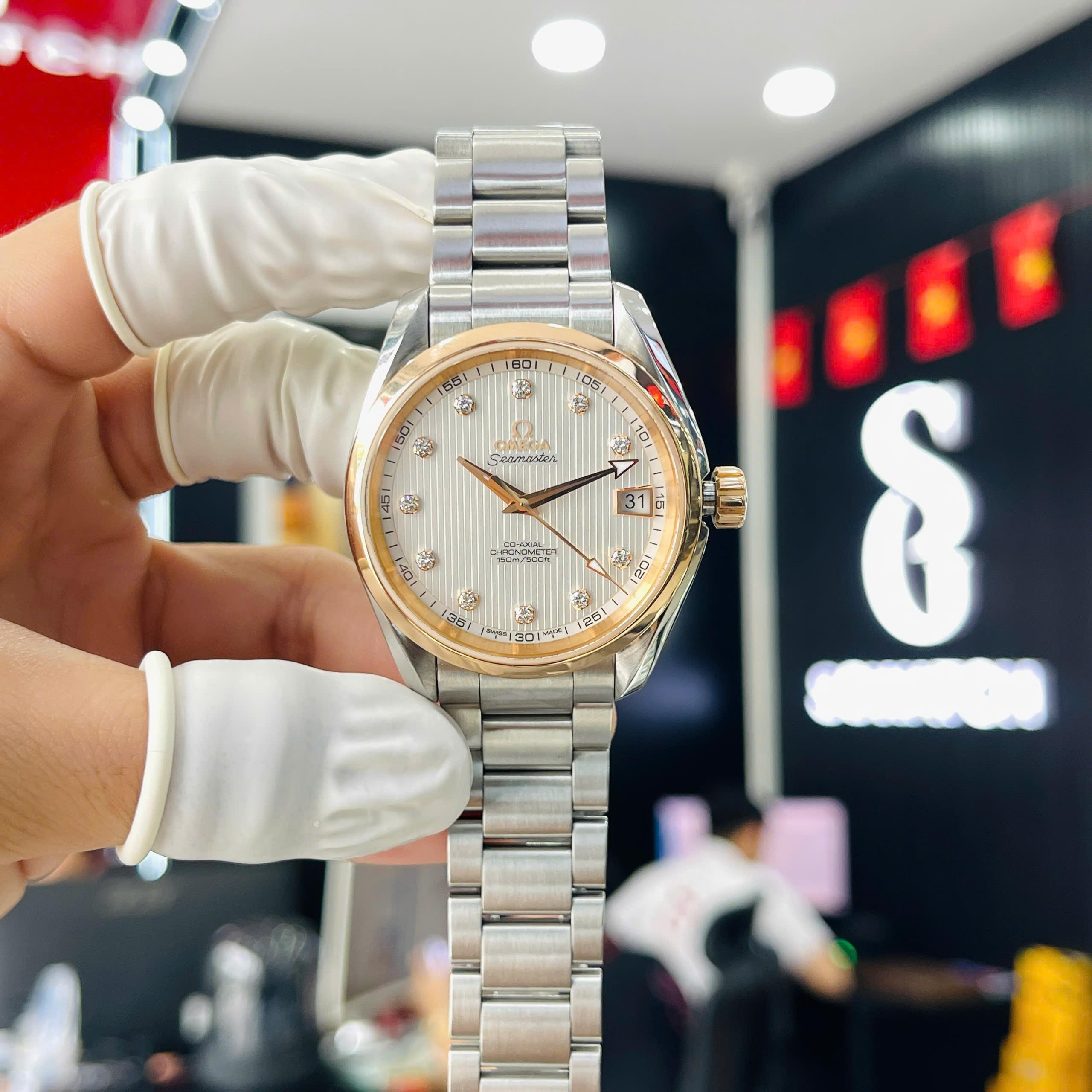 Omega Co-Axial Aqua Terra Diamond 8500 231.20.39.21.52.003 Used (Fullbox + 3 thẻ)