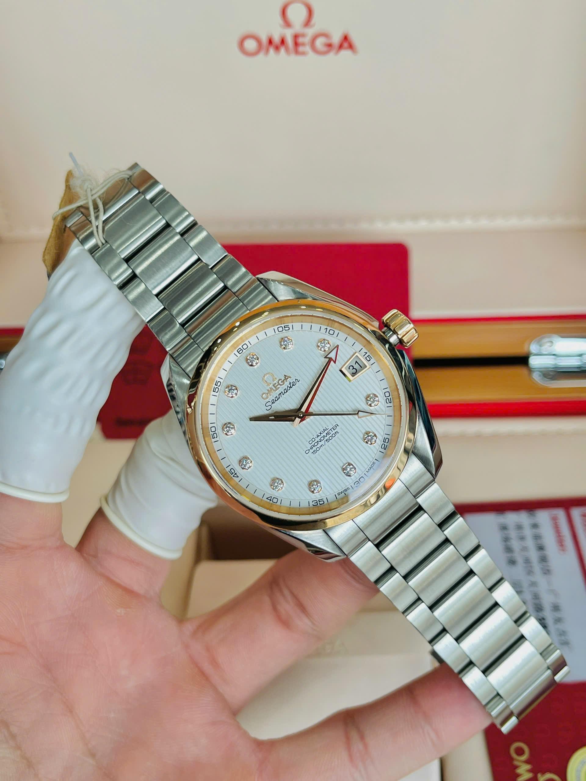 Omega Co-Axial Aqua Terra Diamond 8500 231.20.39.21.52.003 Used (Fullbox + 3 thẻ)