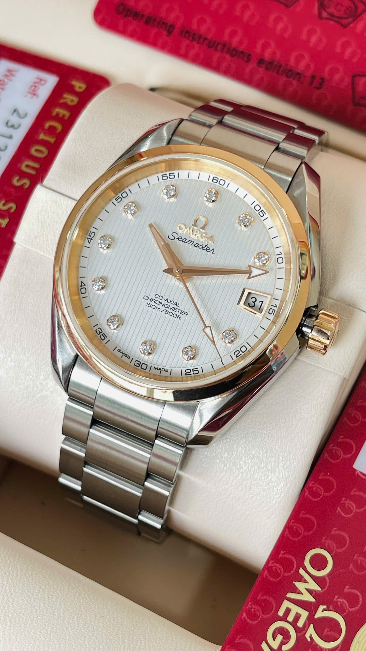 Omega Co-Axial Aqua Terra Diamond 8500 231.20.39.21.52.003 Used (Fullbox + 3 thẻ)