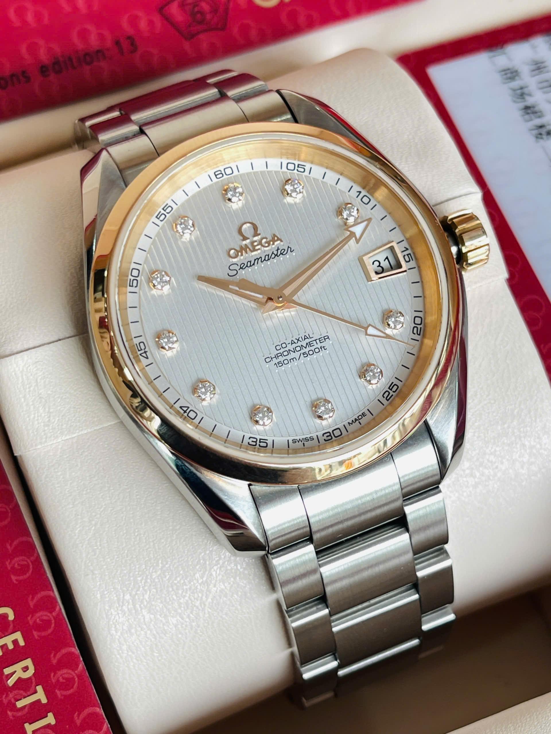 Omega Co-Axial Aqua Terra Diamond 8500 231.20.39.21.52.003 Used (Fullbox + 3 thẻ)