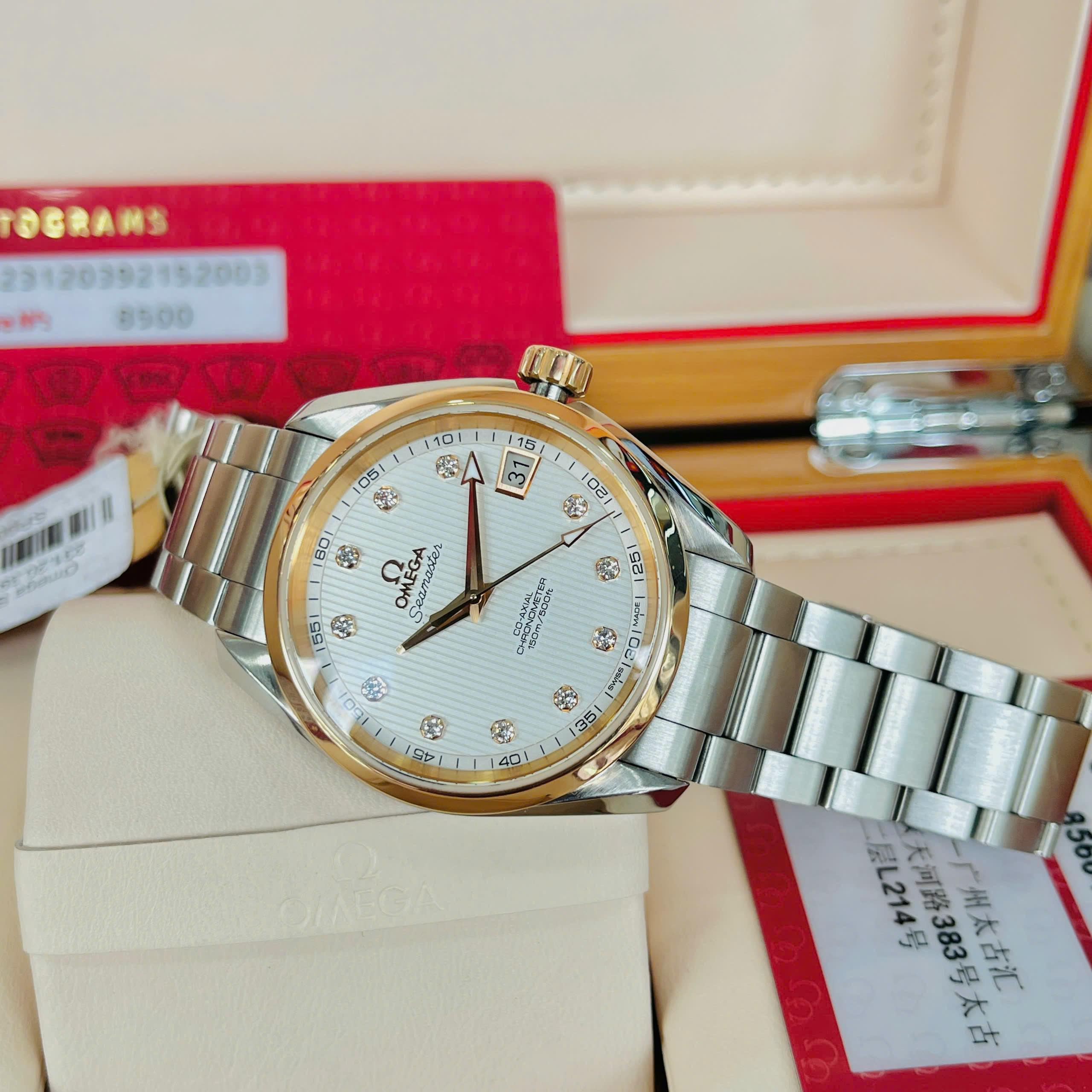 Omega Co-Axial Aqua Terra Diamond 8500 231.20.39.21.52.003 Used (Fullbox + 3 thẻ)