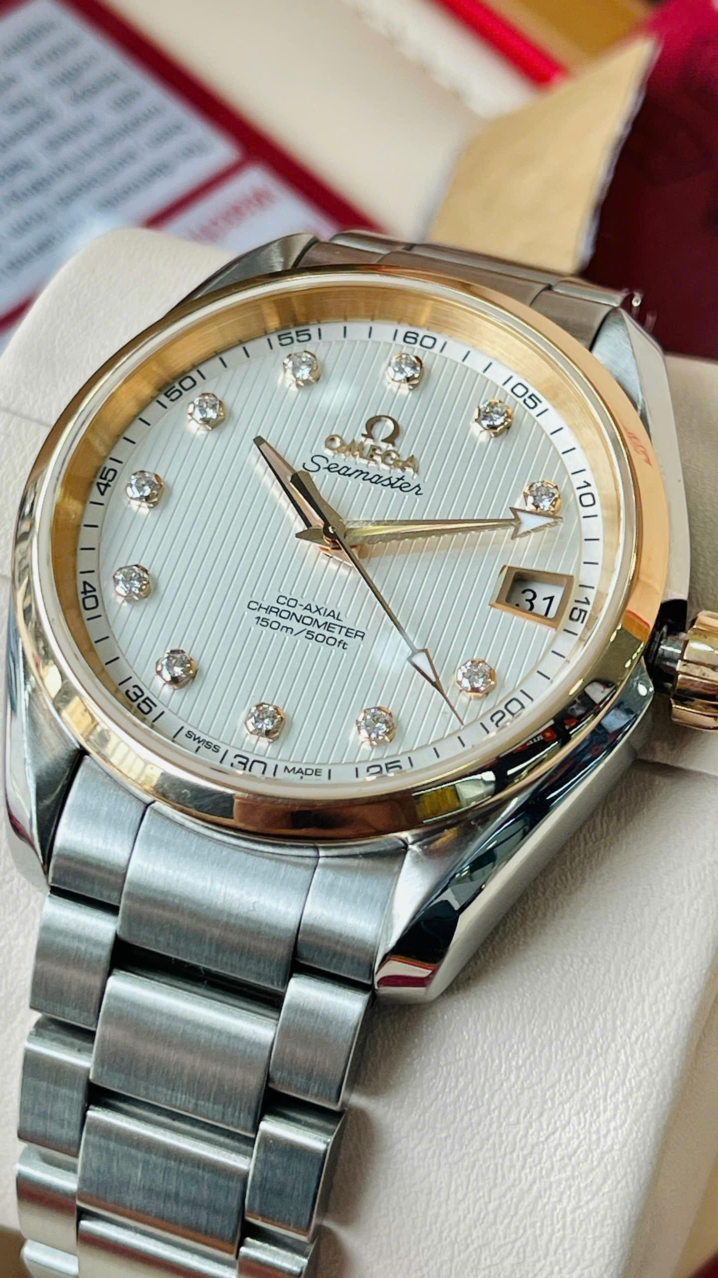 Omega Co-Axial Aqua Terra Diamond 8500 231.20.39.21.52.003 Used (Fullbox + 3 thẻ)