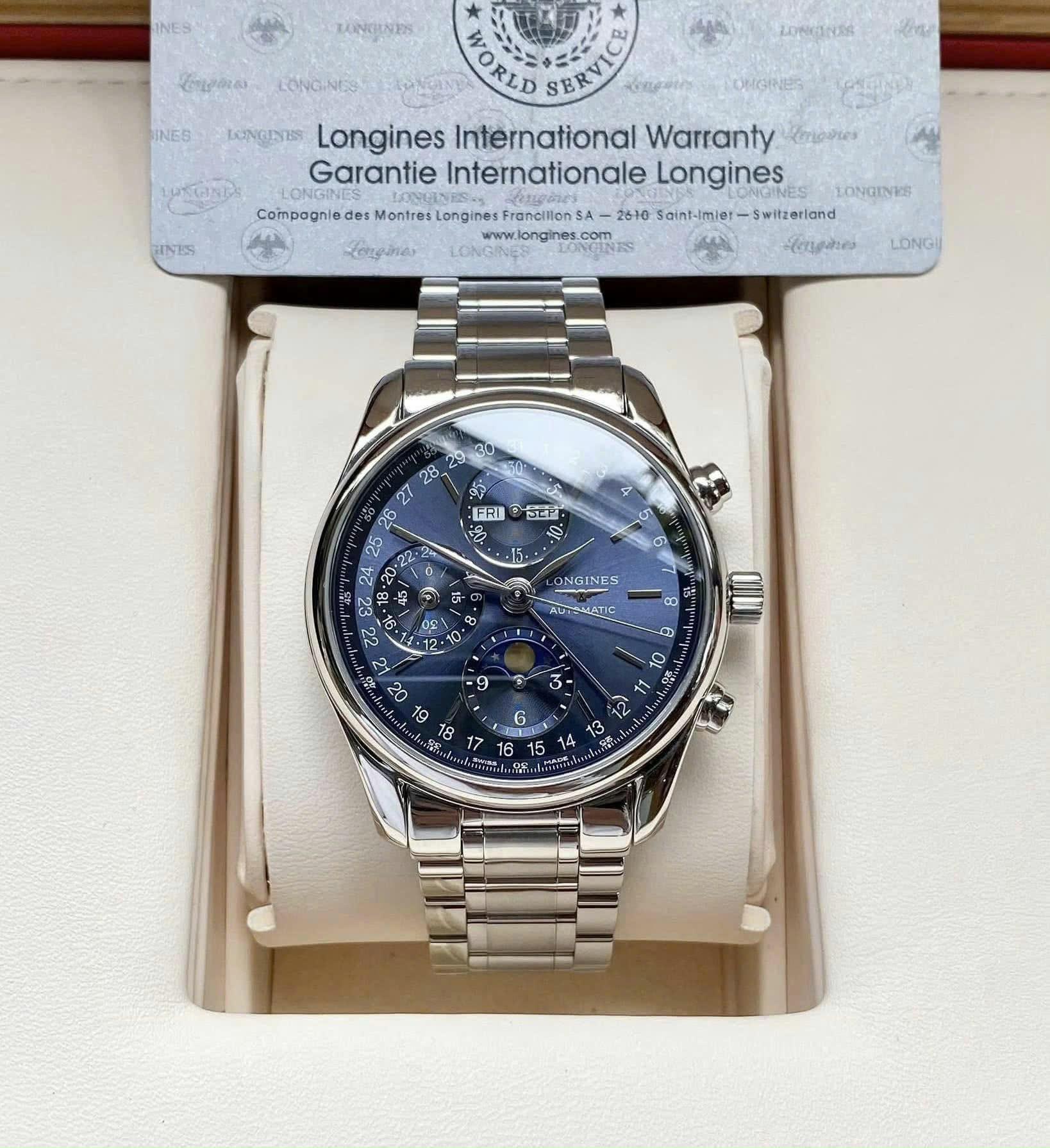 Longines Master Collection L2.673.4.92.6 – Moonphase Chronograph 40mm Blue Dial