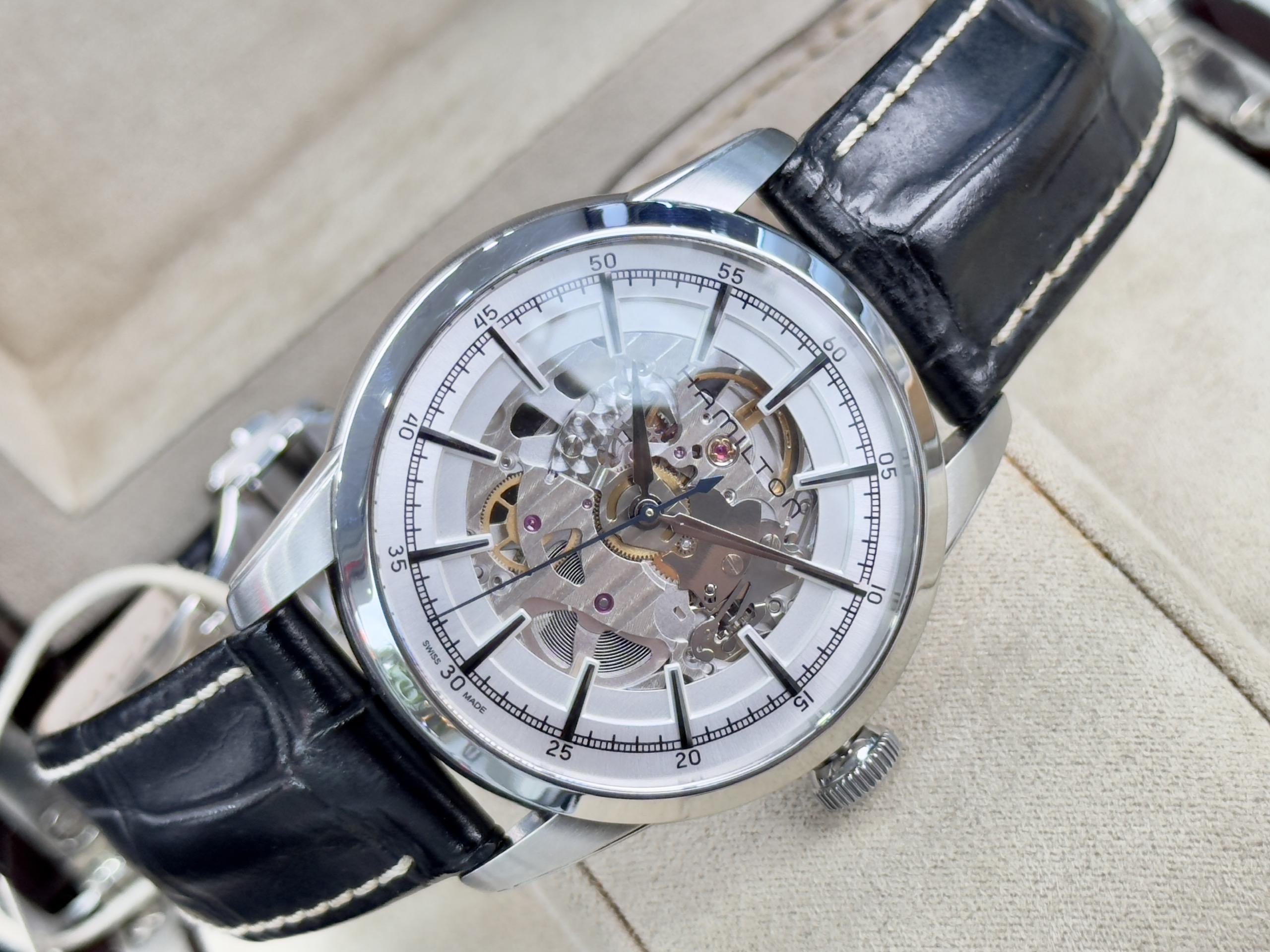 Hamilton American Classic RailRoad Skeleton Auto H40655751 Used – Tác phẩm lộ cơ tinh xảo từ Thụy Sĩ