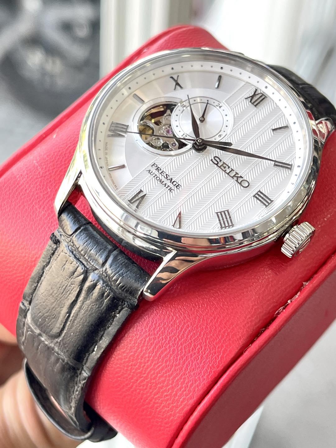 eiko Presage SSA379J1 Used – Open Heart, Máy Cơ 4R39, Chính Hãng Nhật Bản