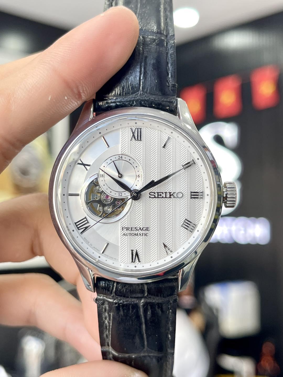 eiko Presage SSA379J1 Used – Open Heart, Máy Cơ 4R39, Chính Hãng Nhật Bản