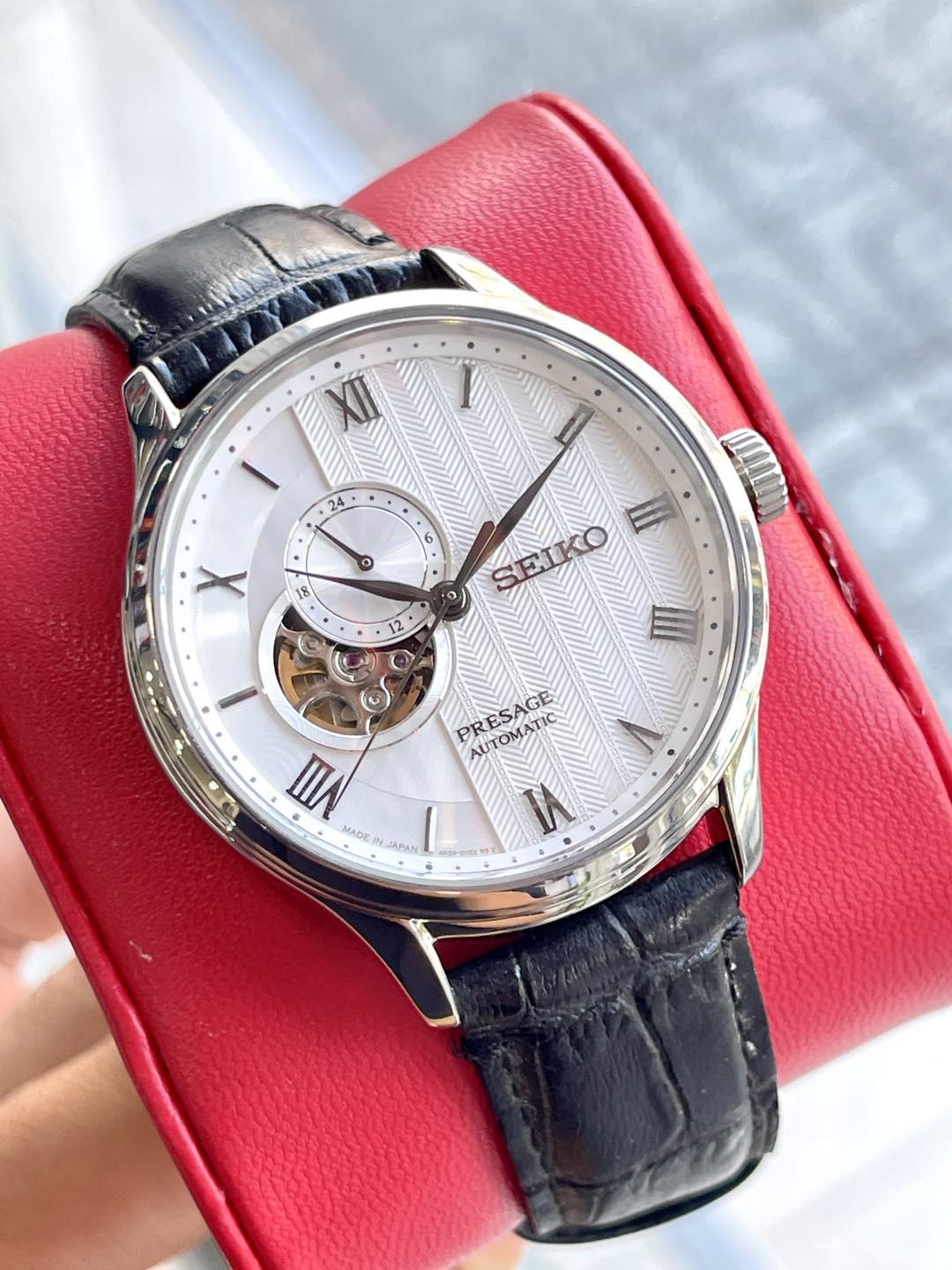 eiko Presage SSA379J1 Used – Open Heart, Máy Cơ 4R39, Chính Hãng Nhật Bản