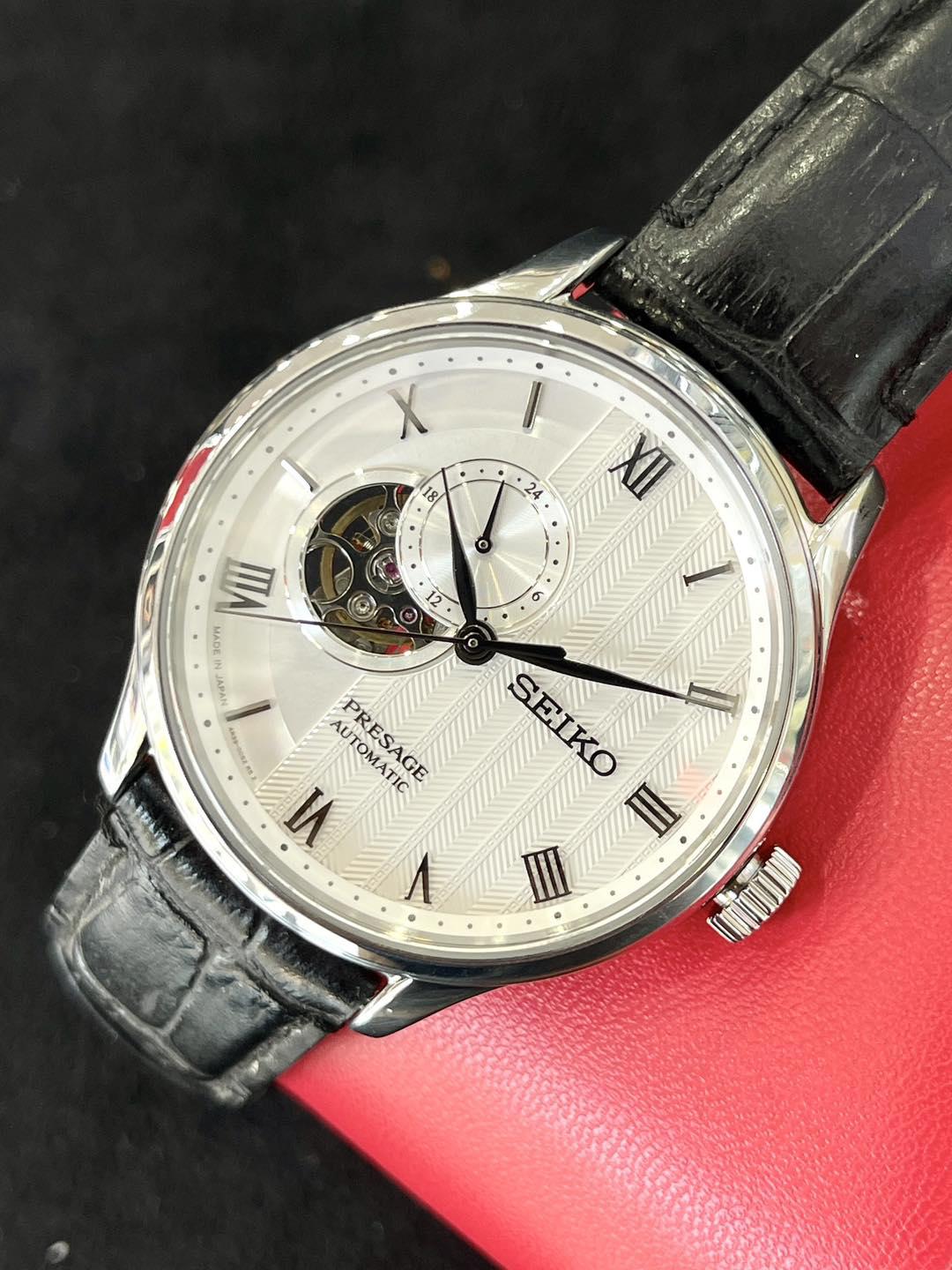 eiko Presage SSA379J1 Used – Open Heart, Máy Cơ 4R39, Chính Hãng Nhật Bản