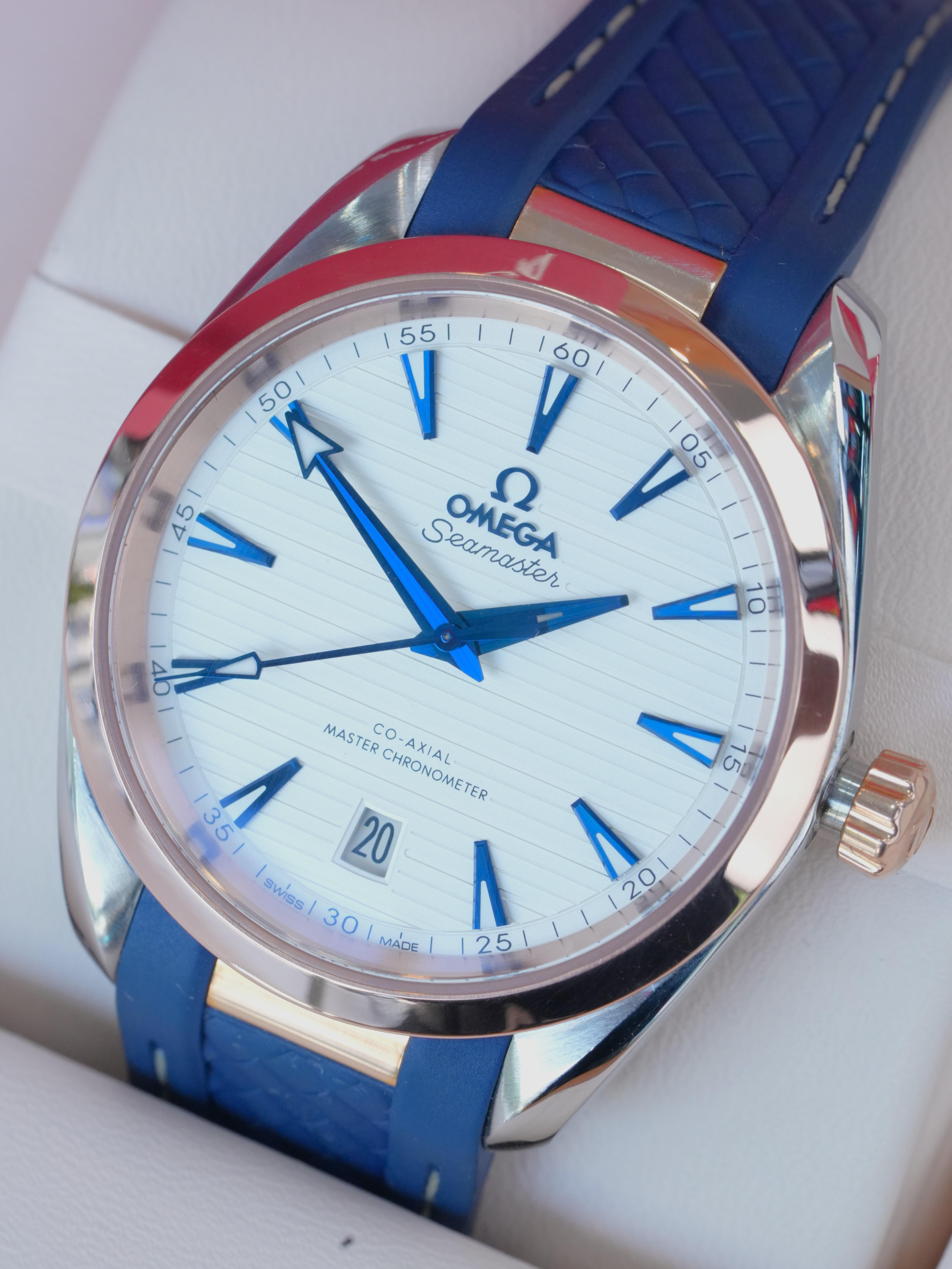 Omega Seamaster Aqua Terra 220.22.38.20.02.001 38mm Used Full Box 3 Thẻ – Master Chronometer Demi Vàng