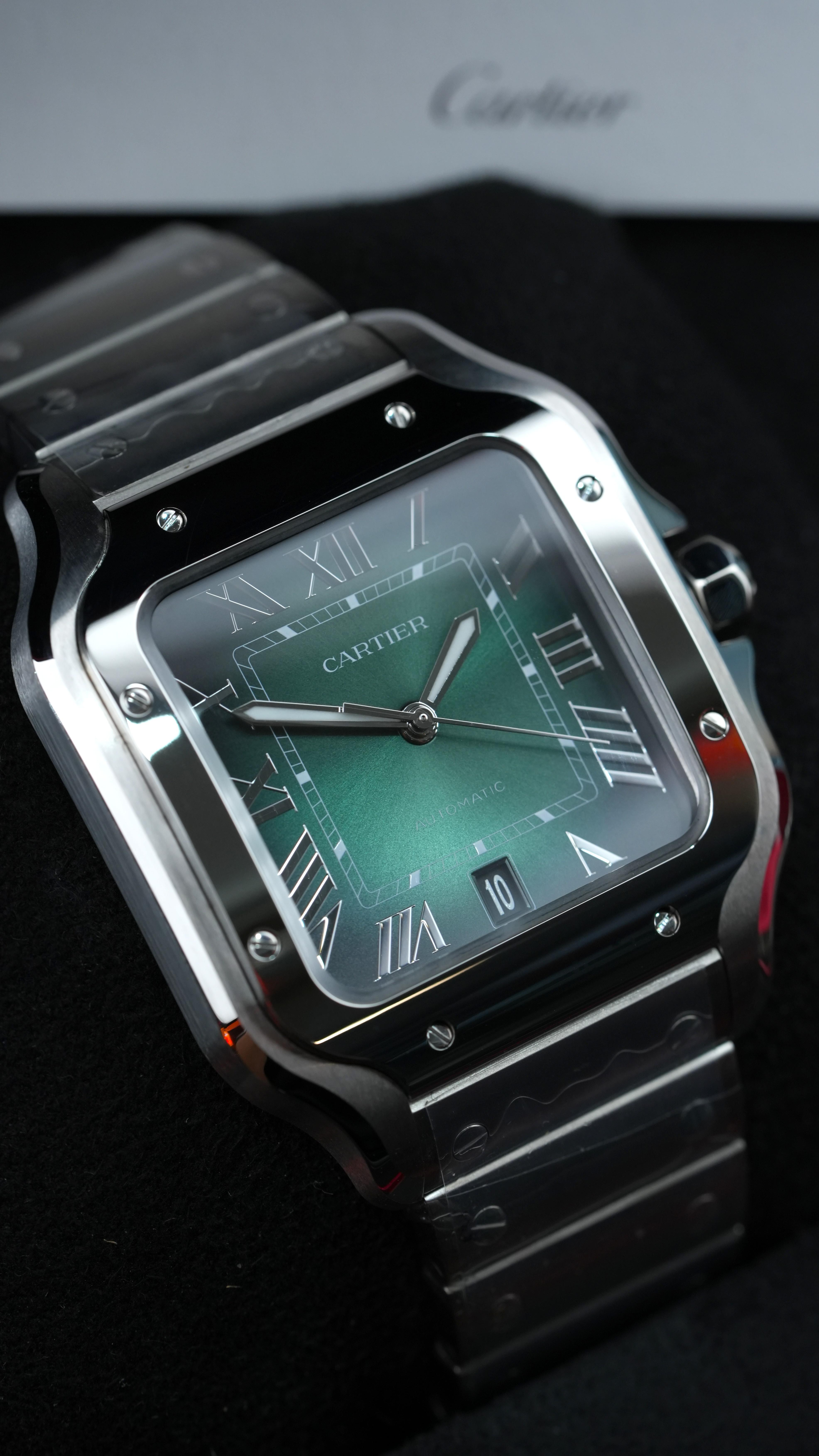 Cartier Santos de Cartier WSSA0062 Automatic – Thiết Kế Xanh Lá Biểu Tượng Hơn 100 Năm