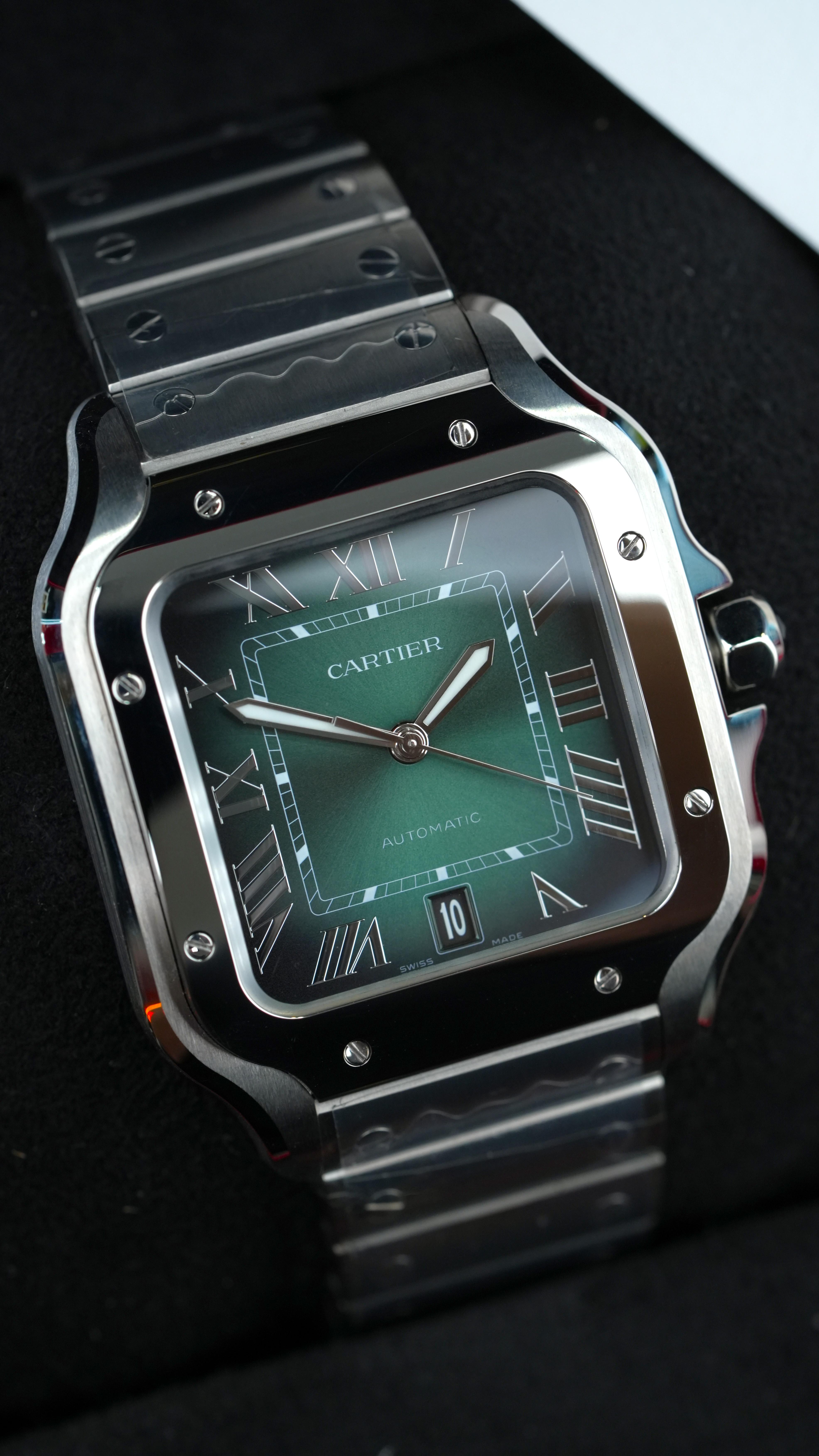 Cartier Santos de Cartier WSSA0062 Automatic – Thiết Kế Xanh Lá Biểu Tượng Hơn 100 Năm