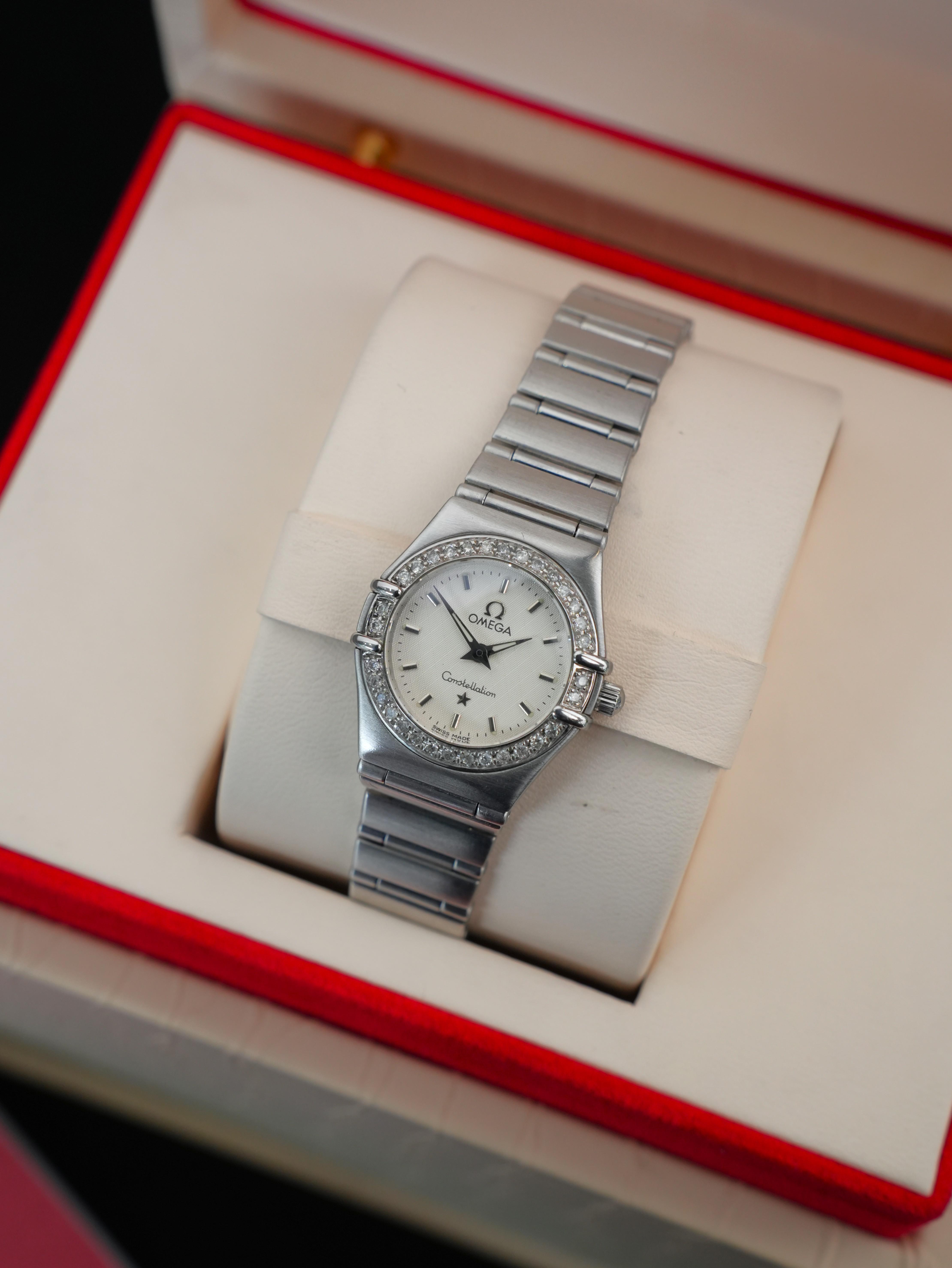 Omega Constellation 1466.71.00 22.5mm Used – Quartz Thụy Sĩ Cọc Kim Cương Thanh Lịch