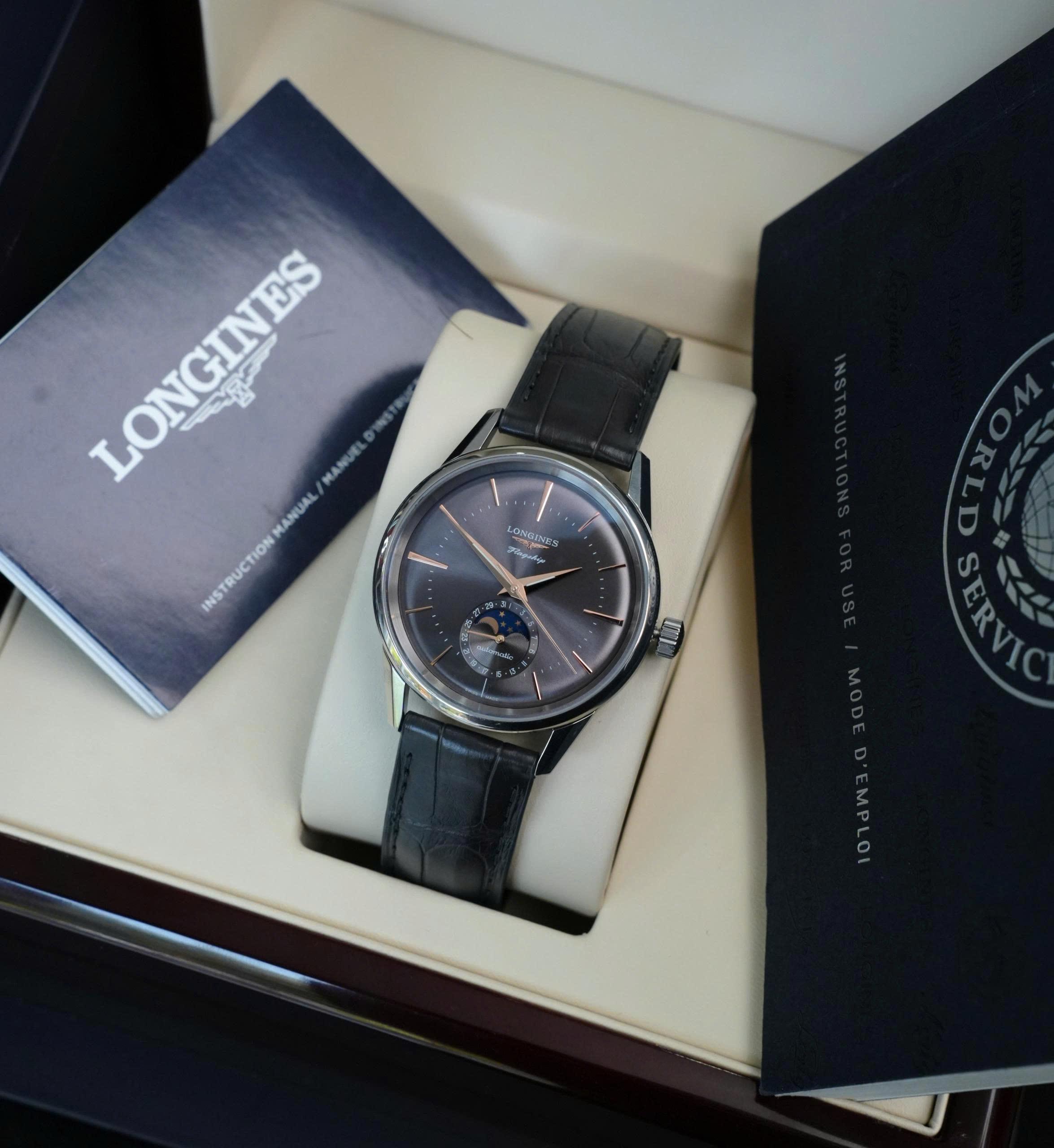 Longines Flagship Heritage Moonphase L4.815.4.52.2 38.5mm Used