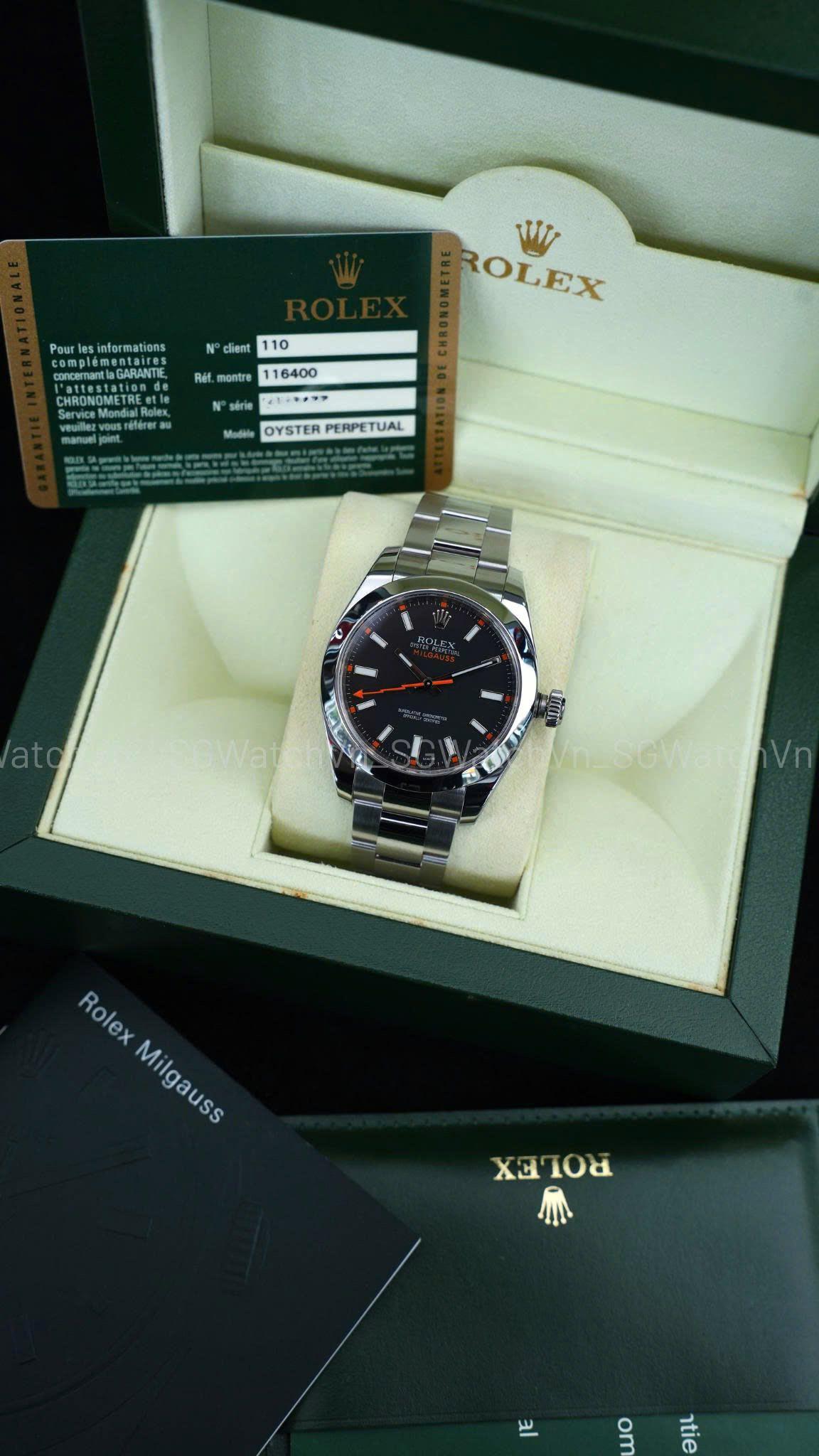 Rolex Milgauss 40mm 116400 (Black Dial – Lightning Bolt Hand) – USED Fullset