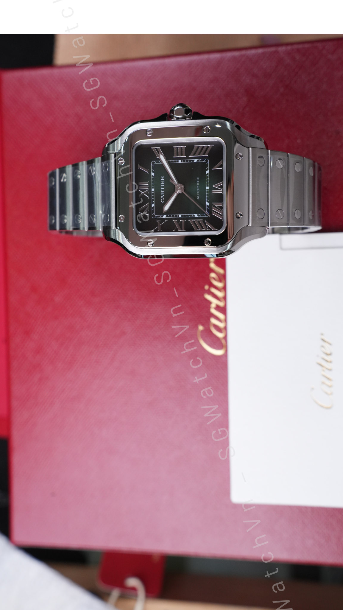 Cartier Santos de Cartier WSSA0061 (Green Gradient Dial Size M) – NEW Full Set