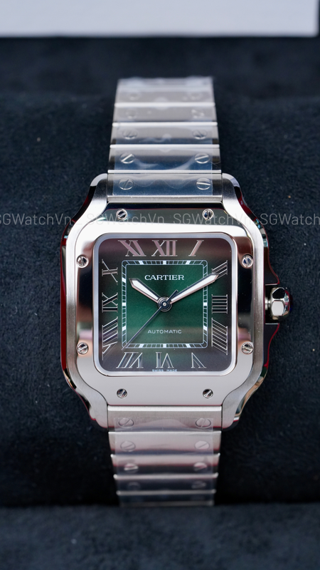 Cartier Santos de Cartier WSSA0061 (Green Gradient Dial Size M) – NEW Full Set