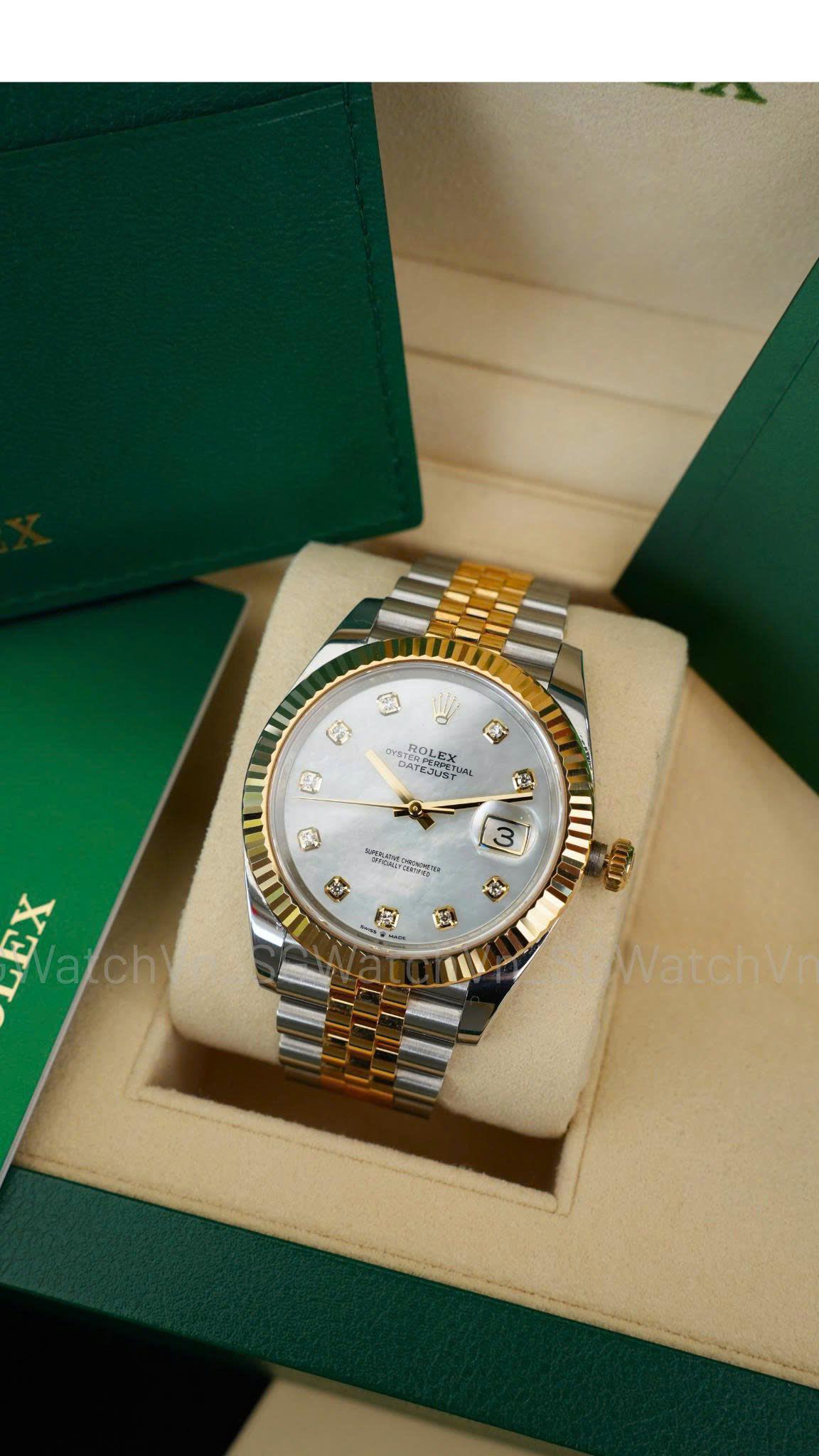 Rolex Datejust 41 Ref.126333 Mặt Xà Cừ (MOP) Demi Vàng – Rolex Lướt Chính Hãng, Fullset 2020