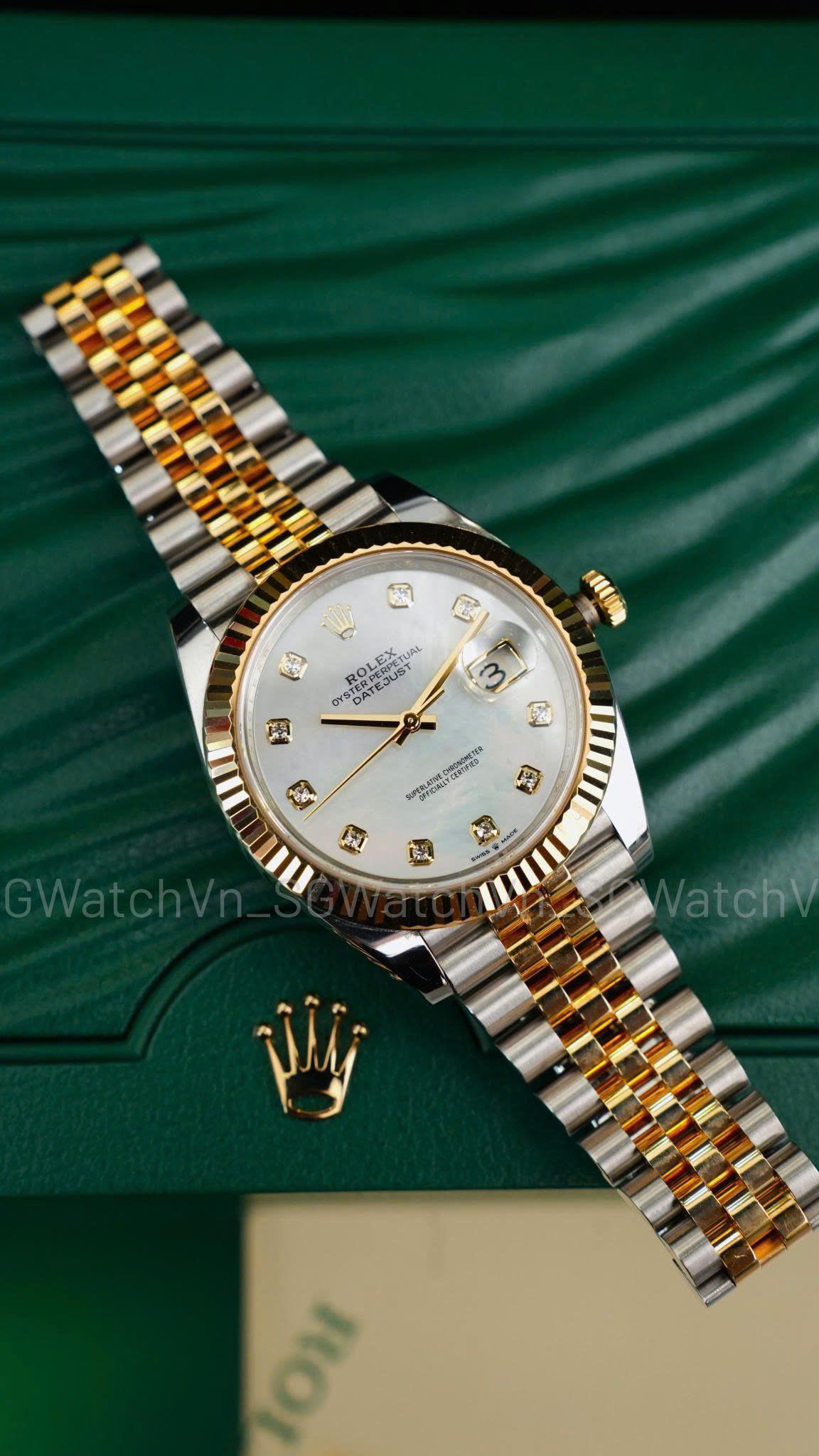 Rolex Datejust 41 Ref.126333 Mặt Xà Cừ (MOP) Demi Vàng – Rolex Lướt Chính Hãng, Fullset 2020