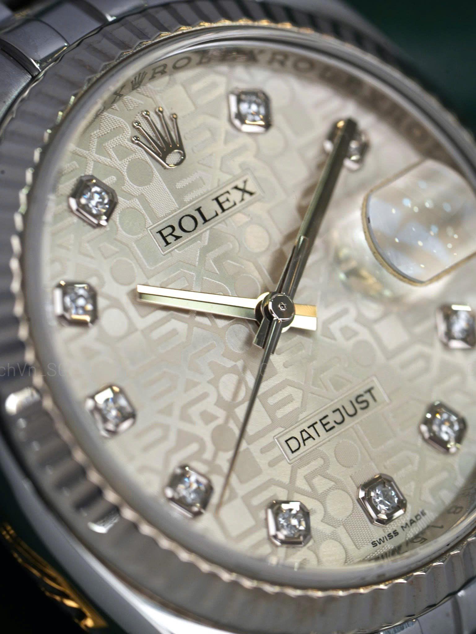 Rolex Datejust 36mm Ref.116234 Vi Tính Trắng Kim Cương – Dây Jubilee (Seri G)