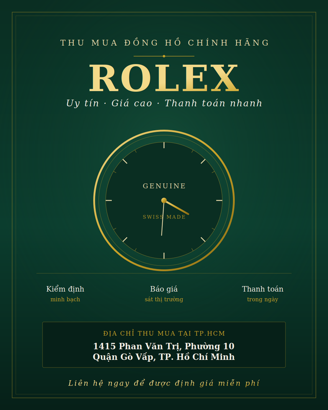 Thu Mua Đồng Hồ Rolex Chính Hãng Giá Cao Tại TPHCM
