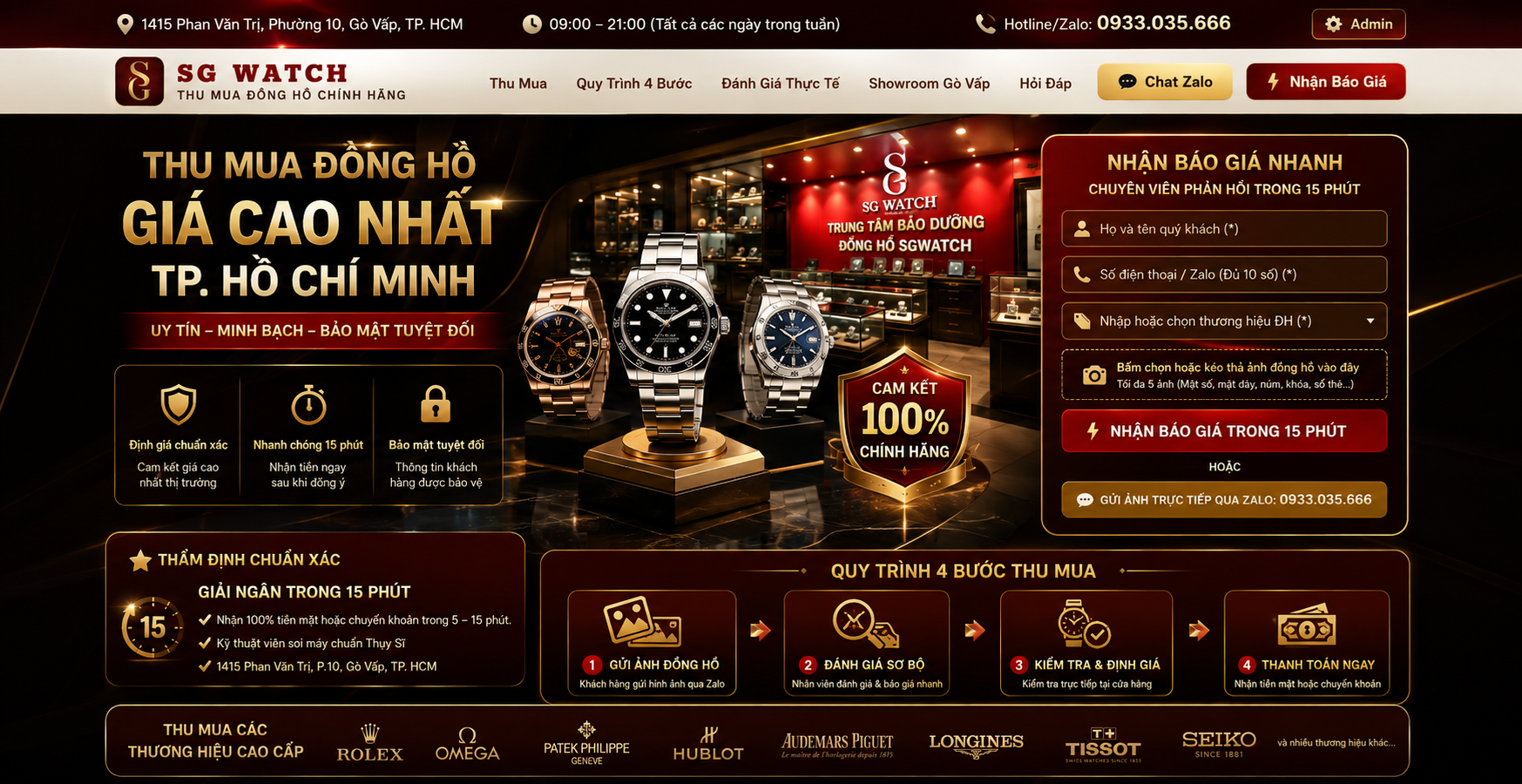Thu Đồng Hồ Cũ Chính Hãng TP.HCM: Định Giá Minh Bạch, Nhận Tiền Nhanh