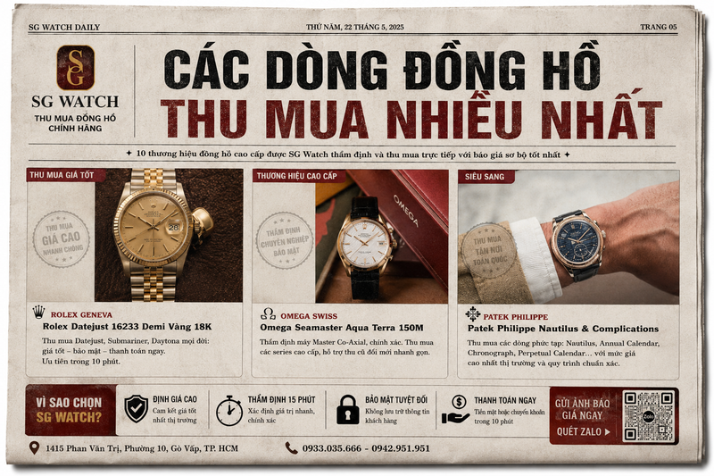 Thu Mua Đồng Hồ Cũ Online Như Thế Nào? Quy Trình Từ SGWatch