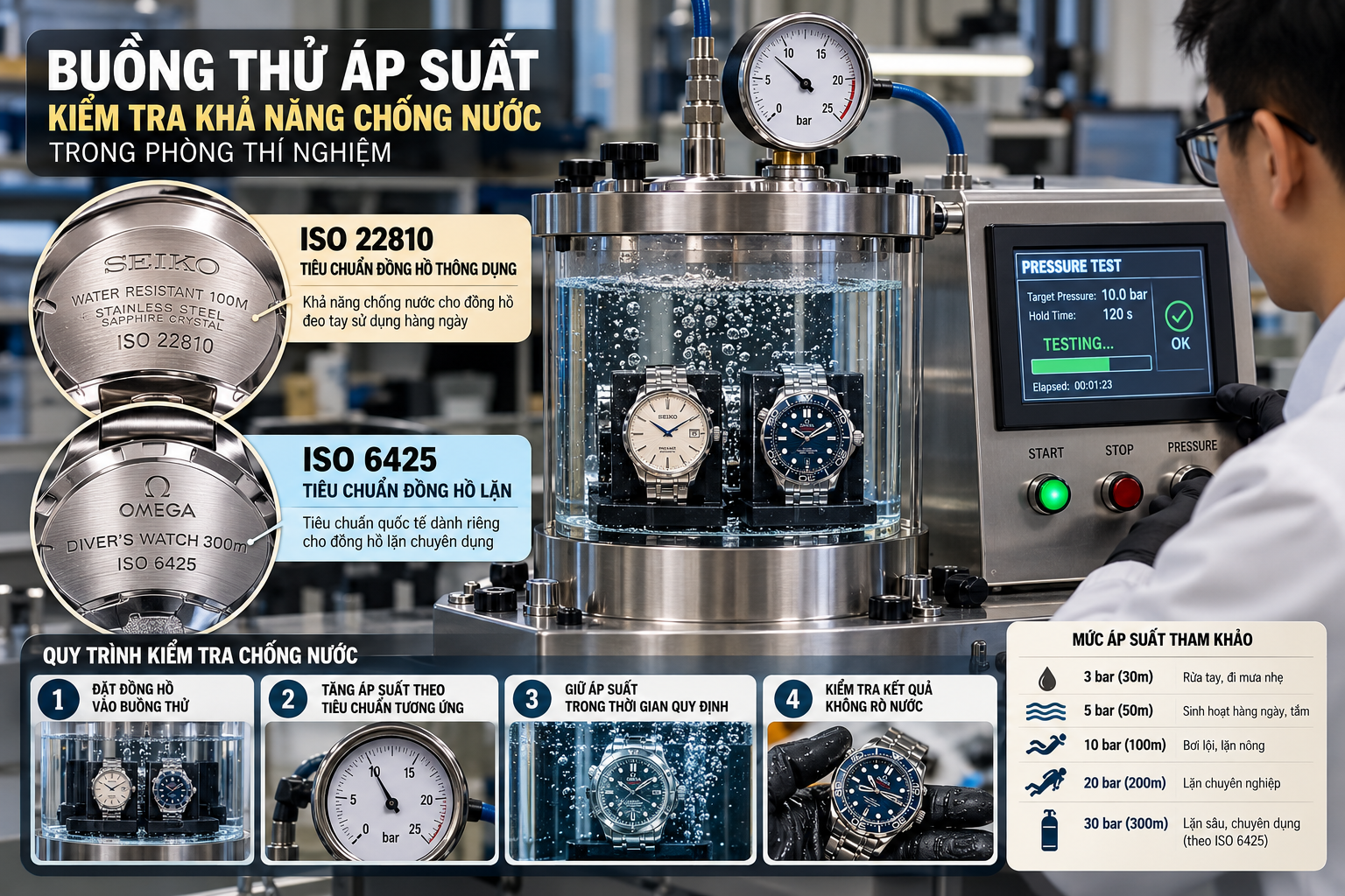 Tiêu Chuẩn Kháng Nước ISO 22810:2010 Trên Đồng Hồ Đeo Tay Là Gì?