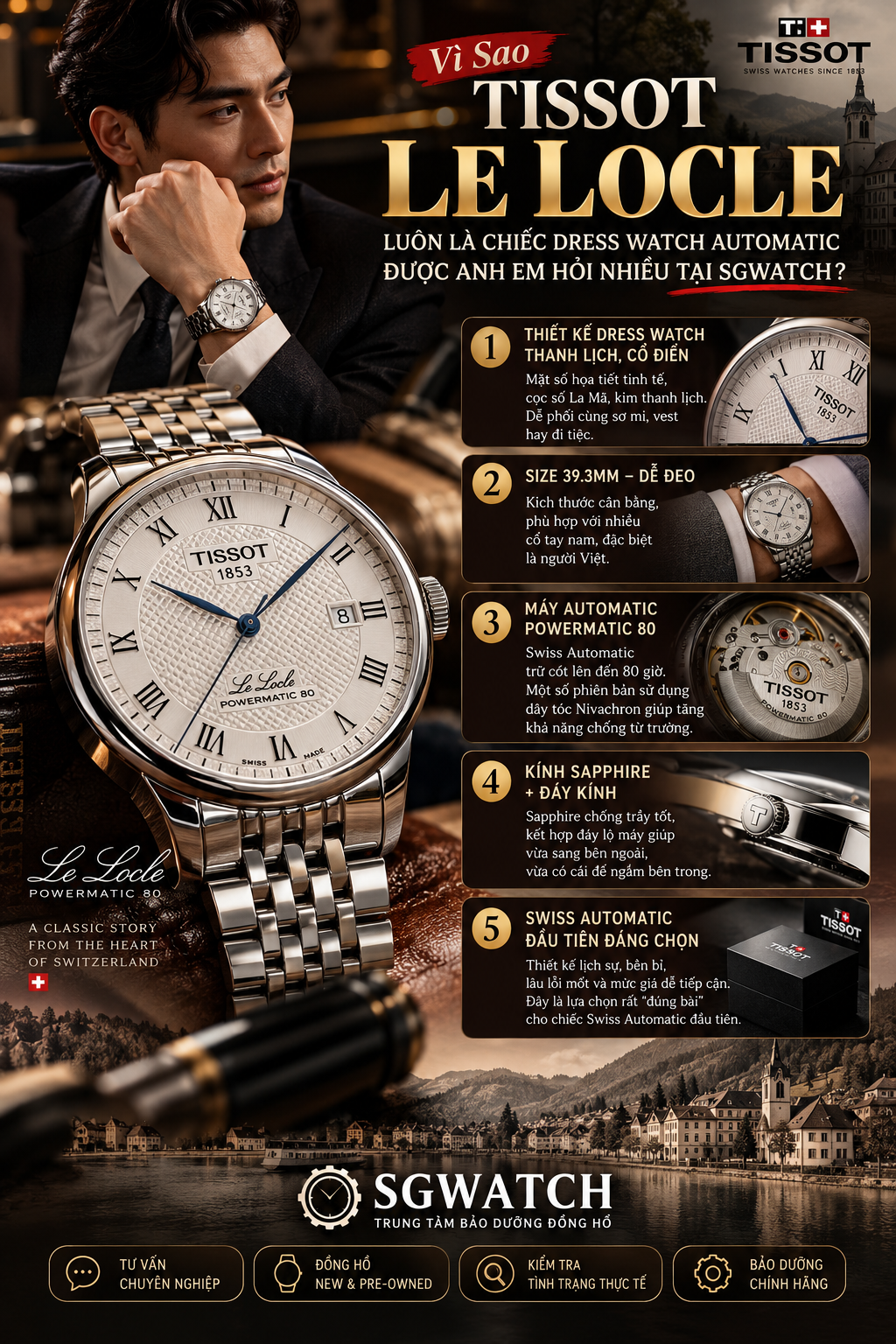 Vì Sao Tissot Le Locle Luôn Là Dress Watch Automatic Được Hỏi Nhiều Nhất
